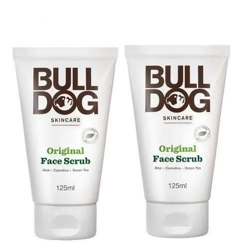 Bulldog Skincare for Men Original Face Scrub - 2X 125ml, Aloe ,green tea,camelina