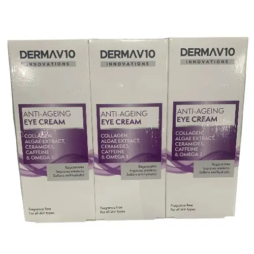 Derma V10 Anti-Ageing Eye Cream,Suitable for all skin types,Fragrance Free 3X 15ML