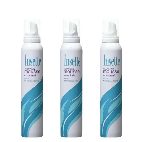 Insette Volumising Mousse Extra Hold With B5 For Condition & Shine [ 3X 225 Ml]