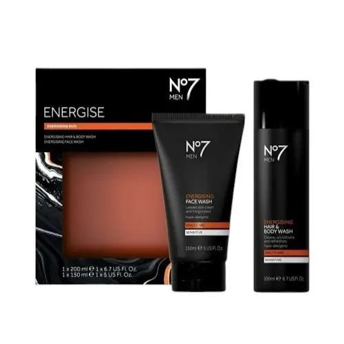 No7 Men's Hair & Body Wash & Face wash 2Pcs Gift Box For Him All Occasions.