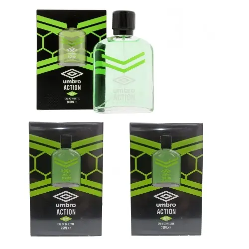 Umbro Action Men Aftershave Eau De Toilette Spray – Long-Lasting Fragrance, 3x 75ml