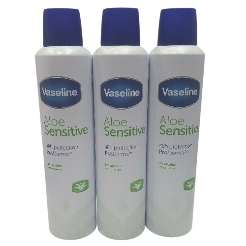 Vaseline Aloe sensitive 48H protection ProDerma 0% Alcohol Anti perspirant 3X 250ML