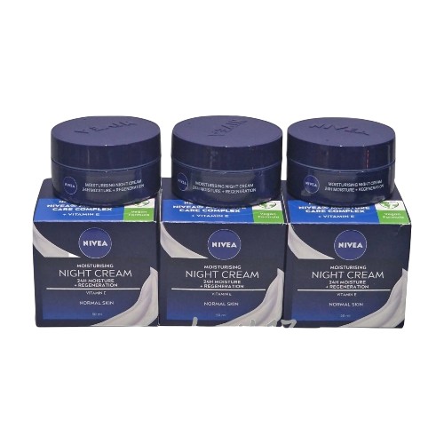 Nivea moisturising night cream 24hr Moisture+Regeneration for normal skin,3X 50ML