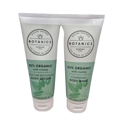 BOTANICS ORGANIC NOURISHING BODY WASH & Body Lotion WITH ROSEHIP 250ML,1 OF EACH