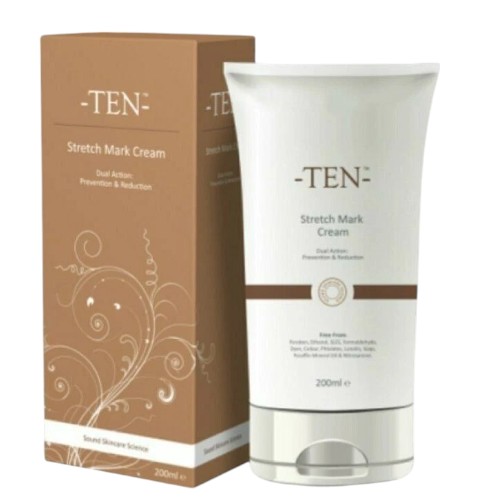 TEN Stretch Mark Cream Dual Action Restores and improves skin's elasticity 200ML