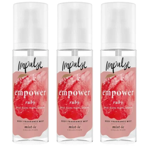 Impulse Empower Ruby Body Ylang-Ylang and Jasmine Fragrance Mist 150ml 3 Pack