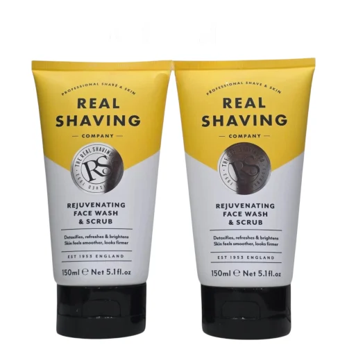 The Real Shaving Rejuvenating Face Wash AND Scrub Detoxifies Refreshes , 2 PACK