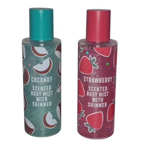 Twin Pack Coconut AND Cherry Scented Body Mist With Shimmer 250mL Each