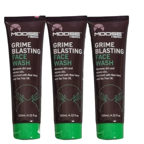Moose Head Grime Blasting Face Wash, Removes Dirt and Excess Oils, 3X 125 ML