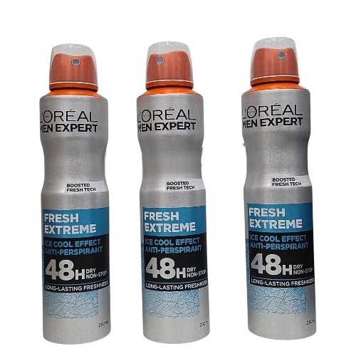 LOreal Men Expert Fresh Extreme Ice Cool 48H Anti-Perspirant Deodorant 3x250ml