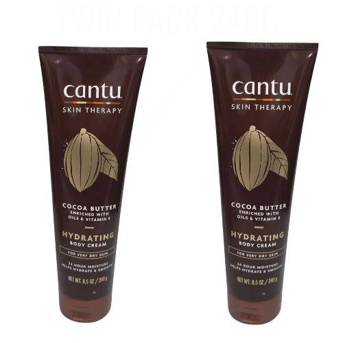 Cantu Cocoa Butter Hydrating Body Cream to help relieve dry skin 240g, Twin Pack