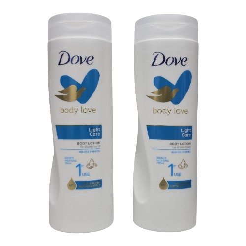Dove Body Love Light Care Body Lotion For All Skin Types 400ml, Twin Pack
