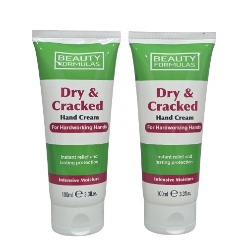 Beauty Formulas Hand Cream Dry And Cracked for hardworking hands 100ml,Twin pack